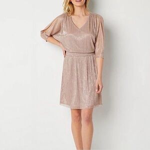 MSK Shimmering Metallic Mini Dress